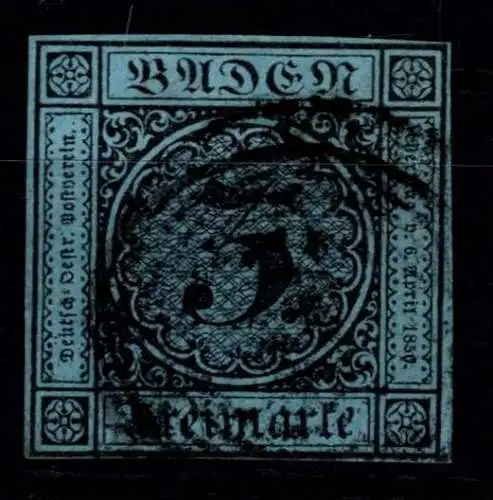 Baden 8 gestempelt gut geschnitten #OA810