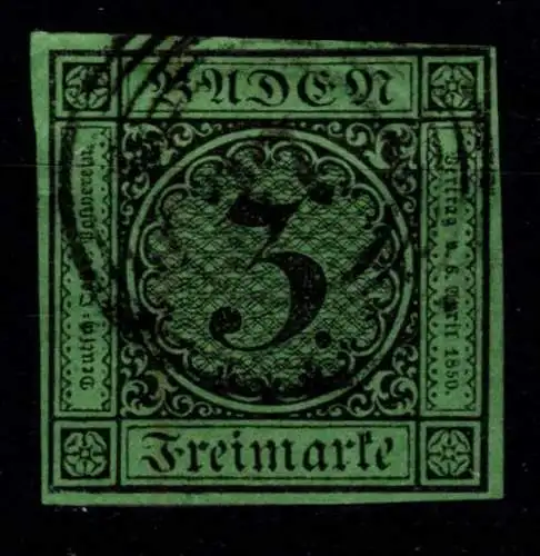 Baden 6 gestempelt gut geschnitten #OA819