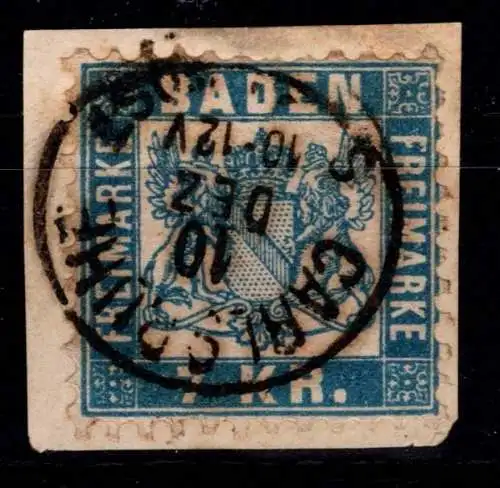 Baden 25 gestempelt leichte Zahnmängel #OA818