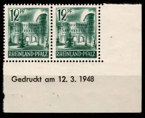 Französische Zone Rheinland Pfalz 4 Br u postfrisch 12.3.1948 #OA873