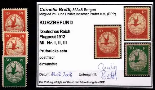 Deutsches Reich I-III postfrisch Kurzbefund Brettl BPP #OA979