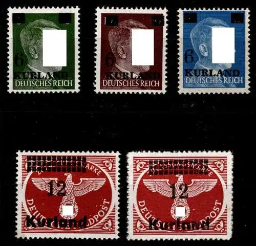 Deutsche Besetzung Kurland 1-4 A/B postfrisch geprüft u.a. Pickenpack #OA971