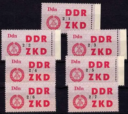 DDR ZKD 48 I-VII postfrisch Dienstmarken #NZ810