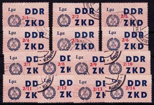 DDR ZKD 39 I -37 XIV gestempelt Dienstmarken #NZ820