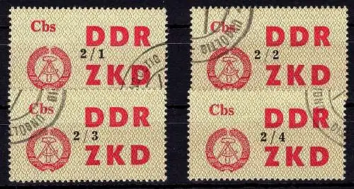 DDR ZKD 47 I-IV gestempelt Dienstmarken #NZ807