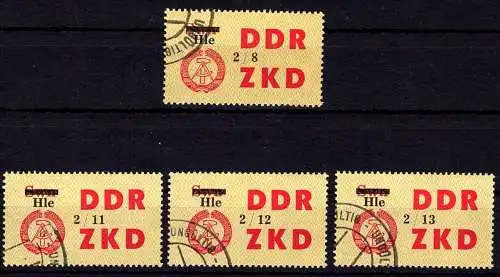 DDR ZKD 52 VIII, XI - XIII gestempelt Dienstmarken #NZ846