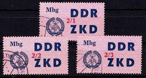 DDR ZKD 40 I - III gestempelt Dienstmarken #NZ821