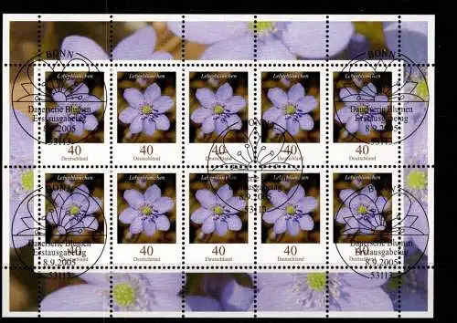 BRD Bund 2485 Kleinbogen gestempelt Blumen #NZ866