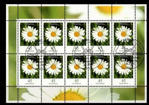 BRD Bund 2451 Kleinbogen gestempelt Blumen #NZ856