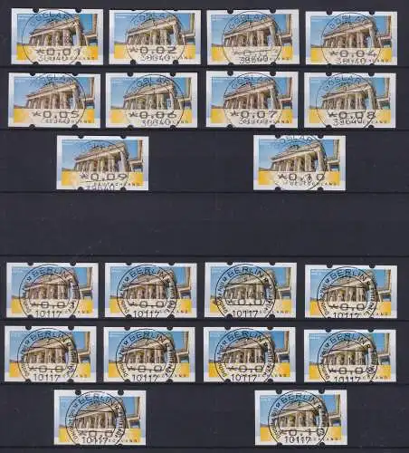 BRD Bund Automatenmarken 6 verschiedene Städte-Stempel gestempelt #OC237