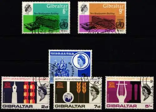 Gibraltar 182-83, 184, 185-87 gestempelt #OB734