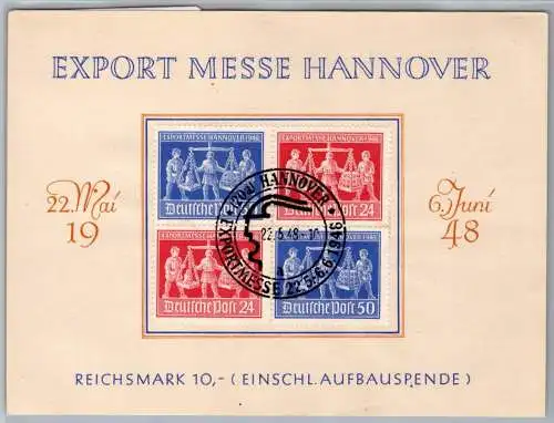 Alliierte Besetzung V Zd 1 FDC auf Ausstellungskarte Ersttagsonderstempel #NX546