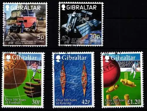 Gibraltar 886-87, 890-92 gestempelt #OB584