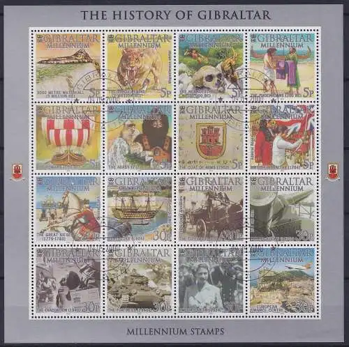 Gibraltar 914-929 Zd- Bogen gestempelt #OB591