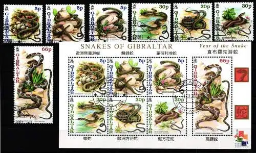 Gibraltar 955-961 plus Kleinbogen gestempelt #OB599