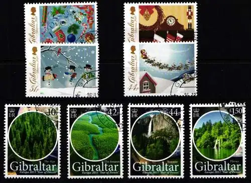 Gibraltar 1400-03, 1421-24 gestempelt #OB692