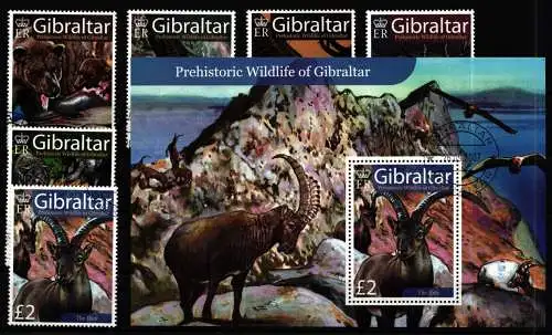 Gibraltar 1218-1222, 1223, Block 80 gestempelt #OB658