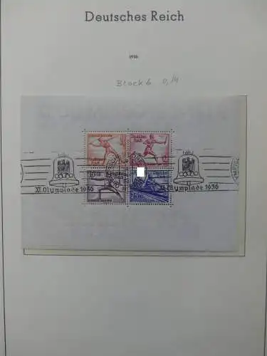 Deutsches Reich ab 1933 gestempelt besammelt im Leuchtturm Vordruck #LZ553