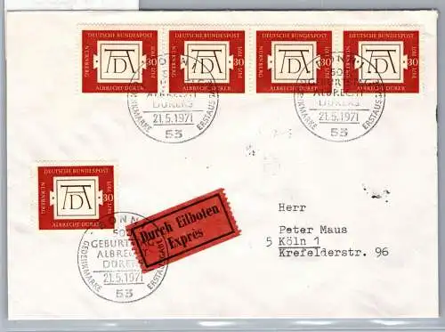 BRD Bund 677 als Ersttagsbrief Eilbote Express #NX559