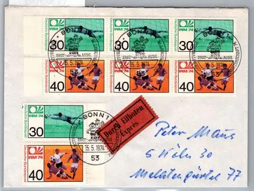 BRD Bund 811-812 als Ersttagsbrief Eilbote Express #NX605
