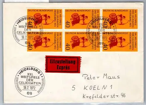 BRD Bund 733 als Ersttagsbrief Eilzustellung Express #NX572