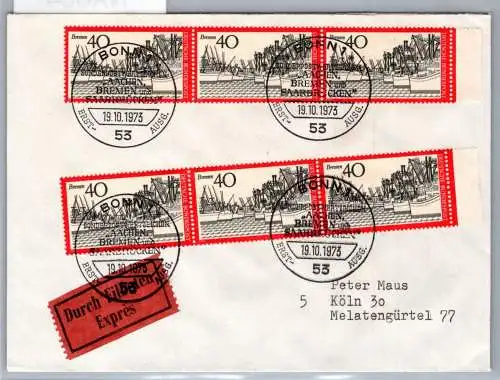 BRD Bund 789 als Ersttagsbrief Eilbote Express #NX604