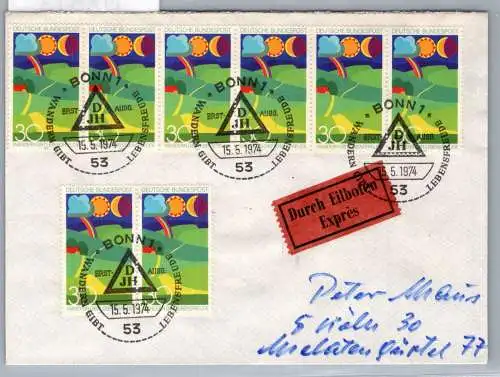 BRD Bund 808 als Ersttagsbrief Eilbote Express #NX613