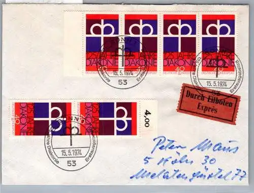 BRD Bund 808 als Ersttagsbrief Eilbote Express #NX612