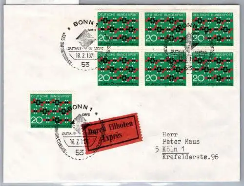 BRD Bund 825 als Ersttagsbrief Eilbote Express #NX622