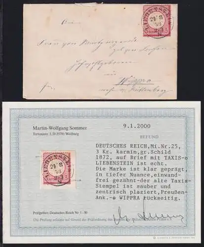 Deutsches Reich 25 gestempelt mit nachverw. T&T Stempel K1 Liebenstein #NZ773