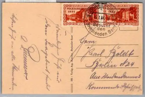 Saargebiet 181 auf Postkarte als Mehrfachfrankatur #OC751