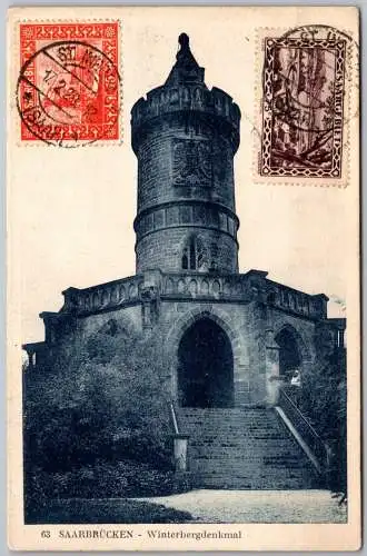 Saargebiet 98-115 auf Postkarte Maximumkarte Winterbergdenkmal #OC750