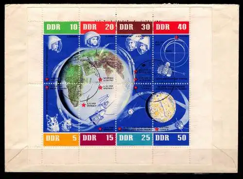 DDR 926-933 gestempelt auf Beleg mit Tagesstempel vom Ersttag #NZ748