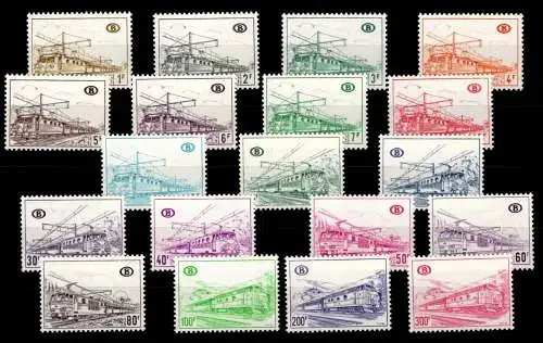 Belgien Eisenbahnpaketmarken 325x-343x postfrisch #NX713