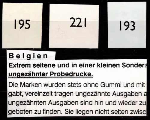 Belgien 1075, 1126, 1128, postfrisch Probedruck ungezähnt #NX719