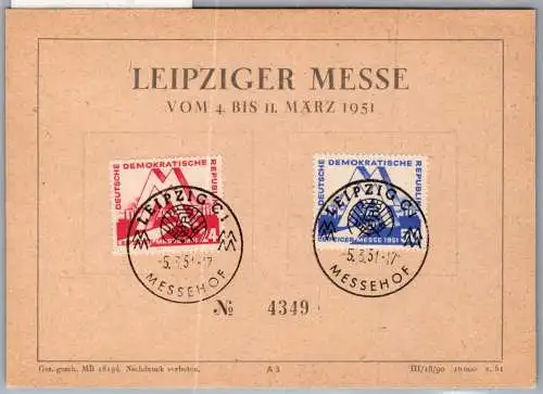 DDR 282-283 auf Ausstellungskarte Sonderstempel #NX757