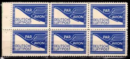 All. Bes. Flugpost-Zulassungsmarke FZ 1 postfrisch 4 x H- Blatt #NX725