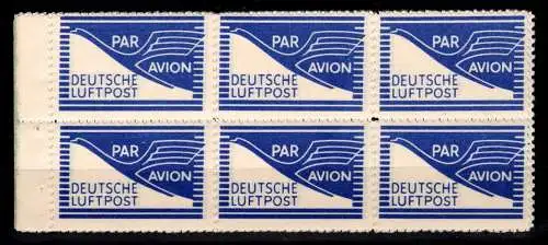 All. Bes. Flugpost-Zulassungsmarke FZ 1 postfrisch 5 x H- Blatt #NX723