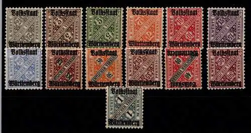 Württemberg Dienstmarken 258-270 postfrisch #OG166