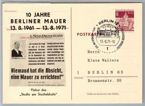 Berlin 271 auf Postkarte Privatganzsache - Berlin #NX802