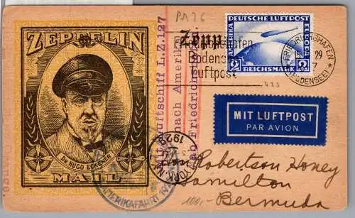 Deutsches Reich 423 auf Postkarte LZ 127 #NX785