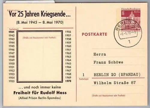 Berlin 271 auf Postkarte Privatganzsache - Berlin Spandau #NX801