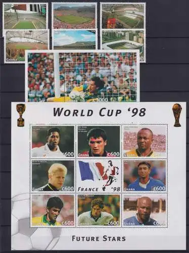 Ghana Block 331 + 2580-2593 postfrisch Fußball WM 1998 #OD016