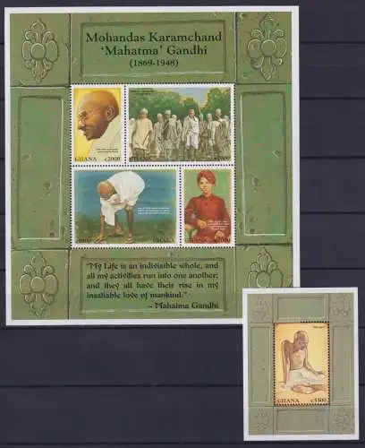 Ghana Block 369 + 2881-2884 postfrisch Gandhi #OD046