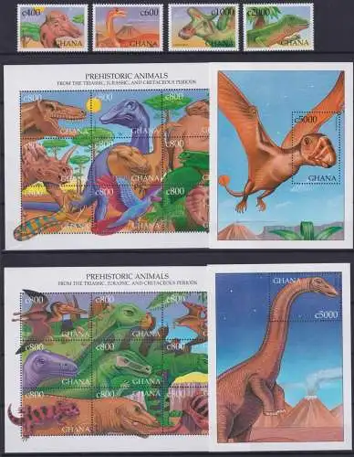 Ghana Block 370-371 + 2890-2911 postfrisch Dinosaurier #OD037