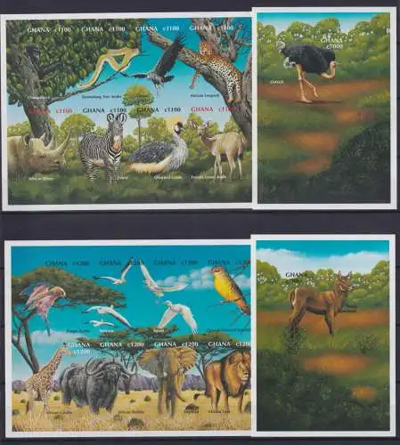 Ghana Block 388-389 + 3059-3074 B postfrisch Wildtiere #OD056