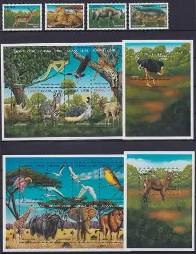 Ghana Block 388-389 + 3055-3074 postfrisch Wildtiere #OD054