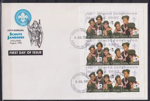 Ghana 2198-2200 gestempelt als FDC, Pfadfinder #OD062