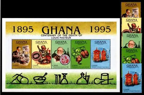 Ghana Block 291 + 2304-2308 postfrisch Louis Pasteur #OD078