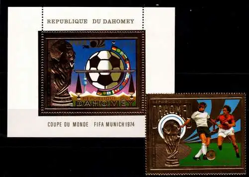 Dahomey Block 37 + 586 A postfrisch Fußball WM 1974 #NV205